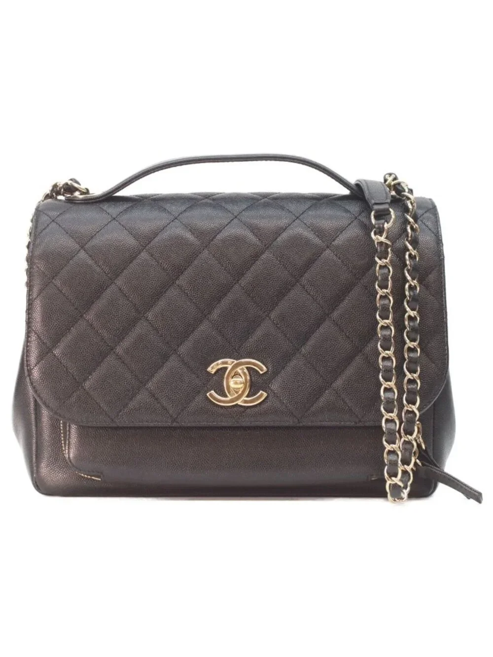 Chanel Black Caviar Gold Business Affinity 2-Way